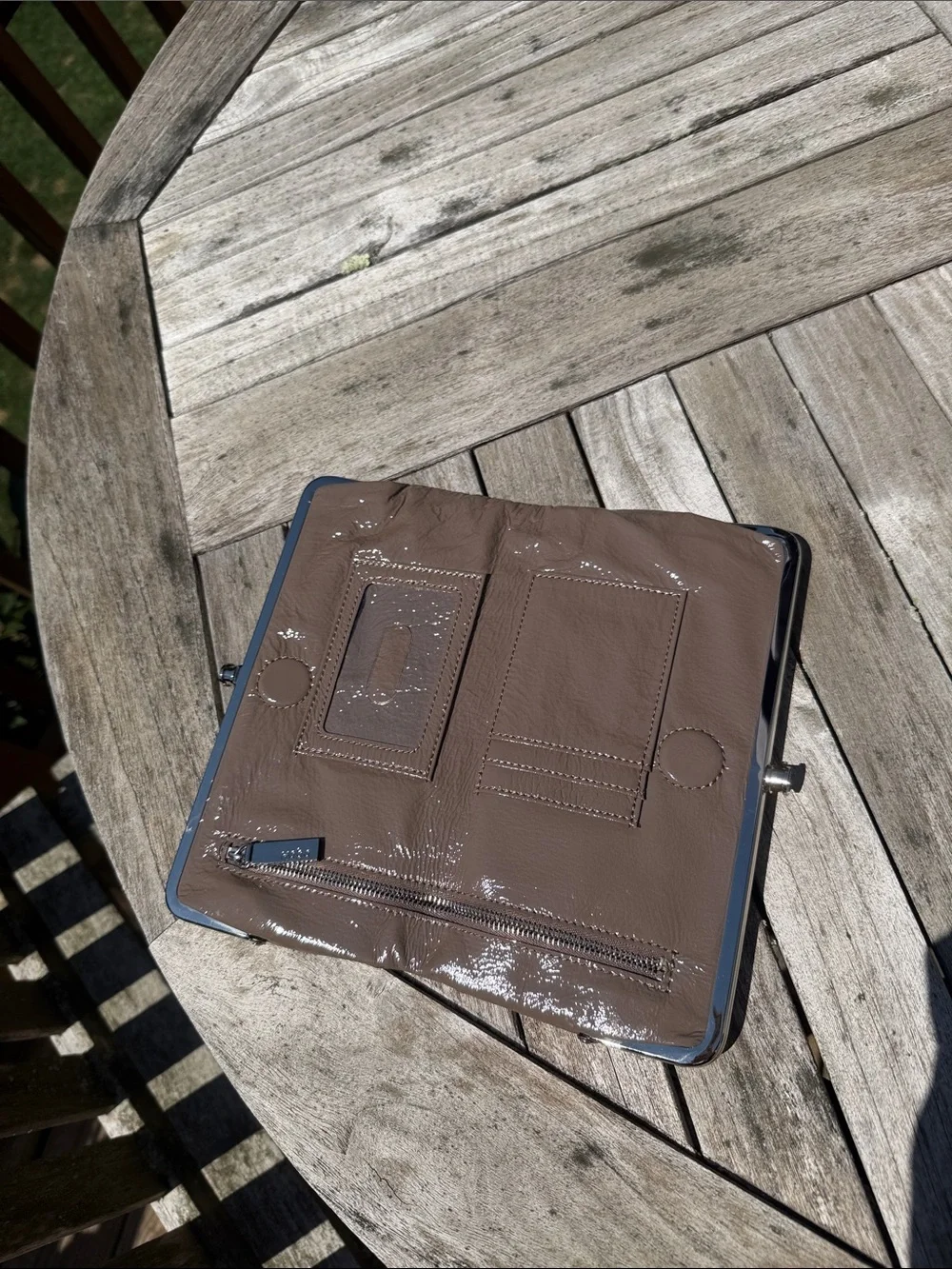 HOBO Chocolate Brown Leather Frame Wallet